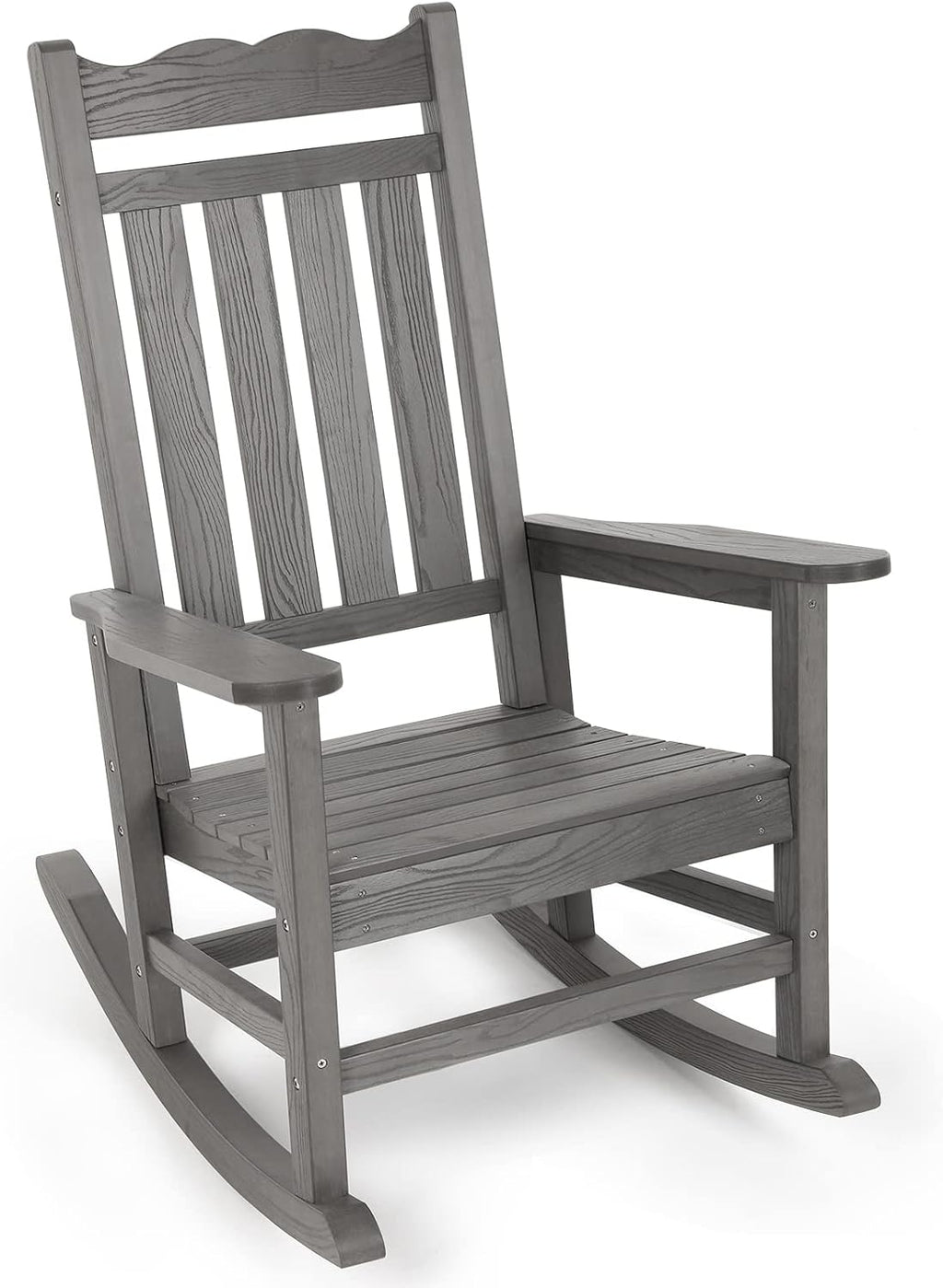 Stoog Outdoor & Indoor Rocking Chair, All-Weather Porch Rocker with 400 lbs Weight Capacity, Front Porch Rocking Chairs, for Backyard, Lawn, Fire Pit, Patio and Garden, Grey