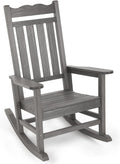 Stoog Outdoor & Indoor Rocking Chair, All-Weather Porch Rocker with 400 lbs Weight Capacity, Front Porch Rocking Chairs, for Backyard, Lawn, Fire Pit, Patio and Garden, Grey