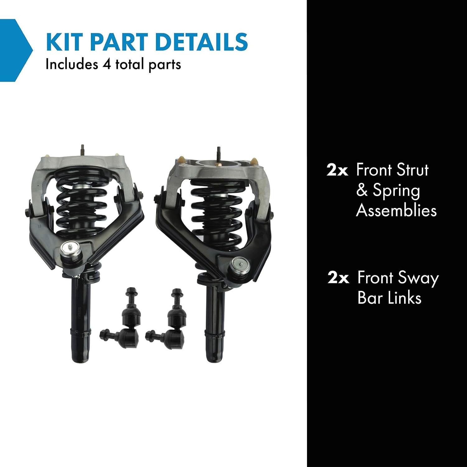 TRQ Front Suspension Kit Compatible with 1999-2000 Chrysler Cirrus 2001-2006 Sebring 1999-2006 Dodge Stratus Plymouth Breeze
