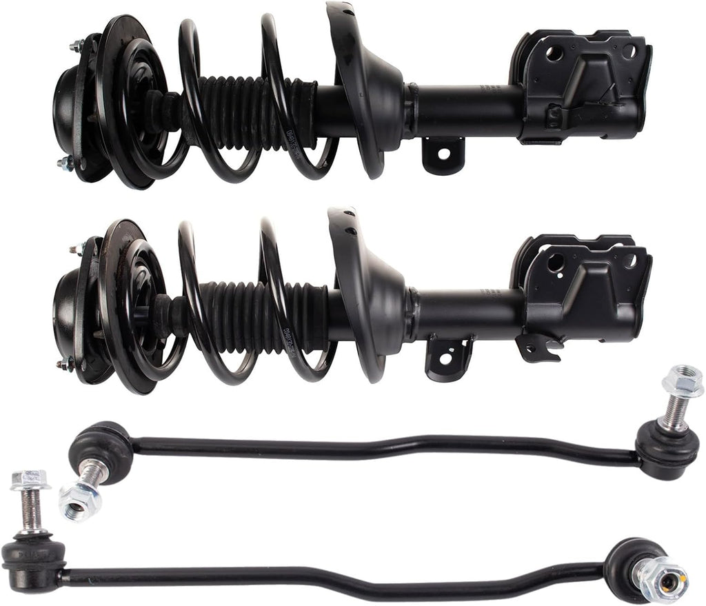 TRQ Front Suspension Kit Complete Strut & Coil Spring Assembly Sway Bar Stabilizer Link Compatible with 2015-2017 Subaru Legacy