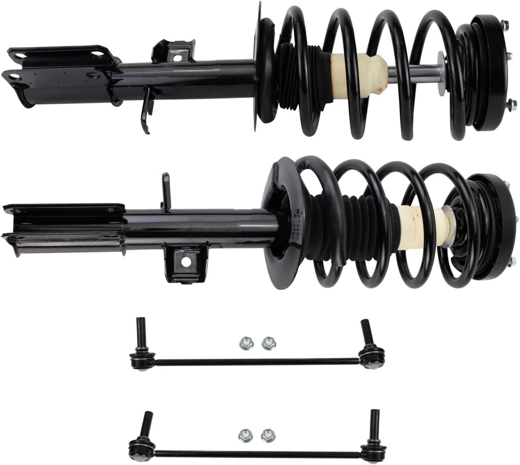 TRQ Front Suspension Kit Complete Strut & Coil Spring Assembly Sway Bar Stabilizer Link Compatible with 2000-2006 BMW X5