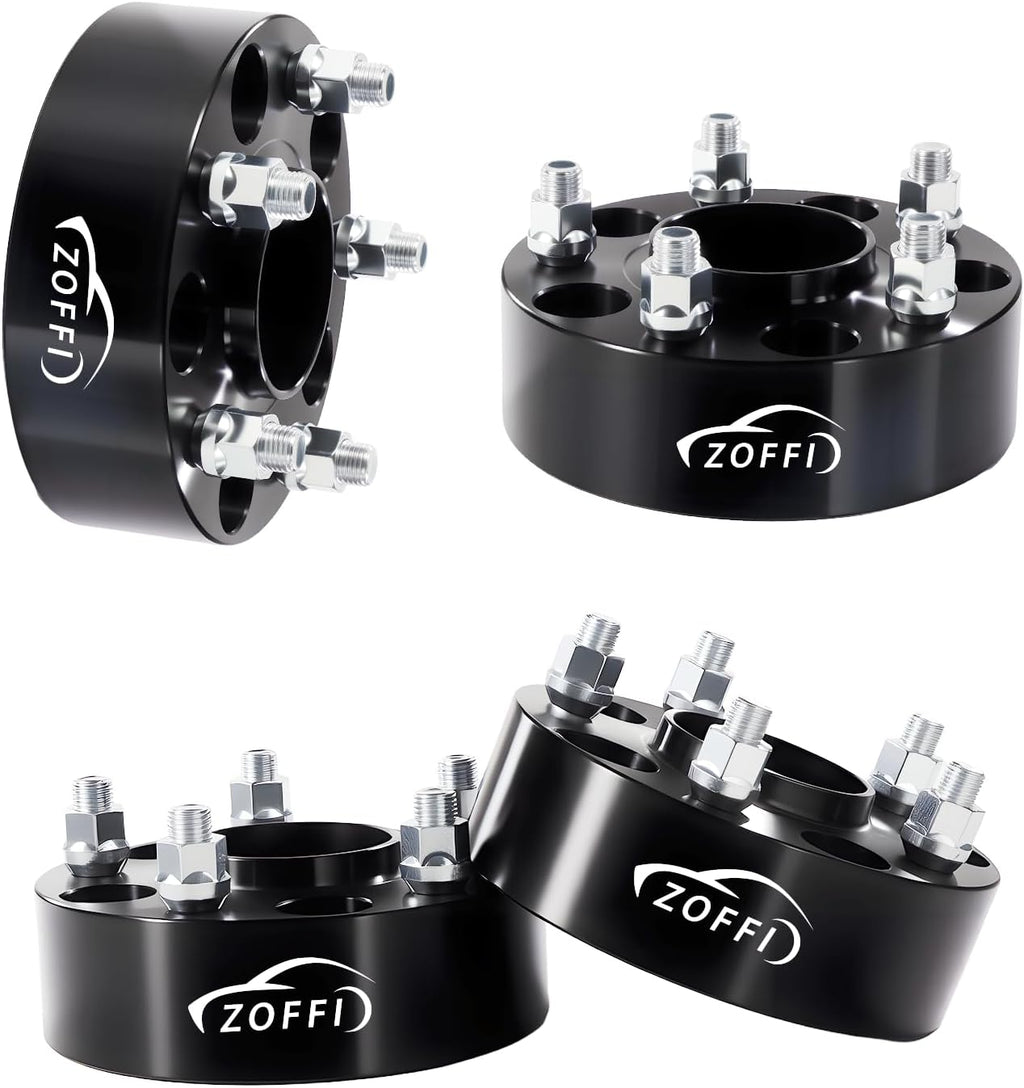 5x5 Wheel Spacer for 2018-2025 Wrangler(JL/JLU), Thickness 2inch with 71.5mm Hubcentric 5x127 M14x1.5 Studs 5 Lug Wheel Adapters for 11-25 Grand Cherokee, 19-25 Gladiator 4PCS Color Black