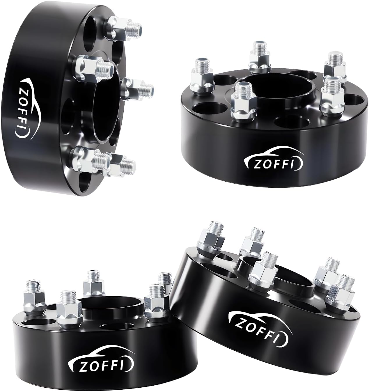 5x5 Wheel Spacer for 2018-2025 Wrangler(JL/JLU), Thickness 2inch with 71.5mm Hubcentric 5x127 M14x1.5 Studs 5 Lug Wheel Adapters for 11-25 Grand Cherokee, 19-25 Gladiator 4PCS Color Black