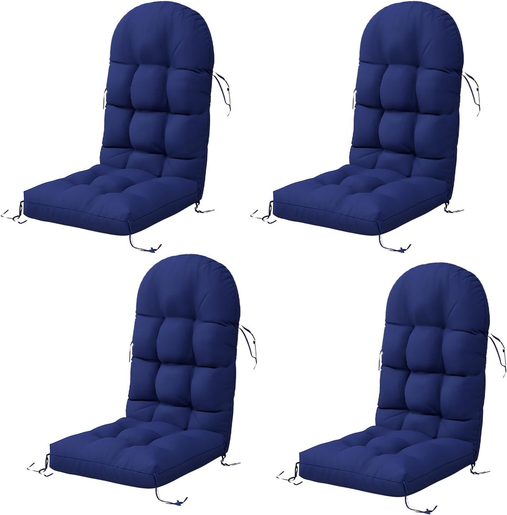 Sannwsg Adirondack Chair Cushion Set of 4, Rocking Chair Cushions, High Back Patio Cushions, Thickened Weather Resistant Patio Cushion with 6 Ties, Non Slip Fade & Waterproof