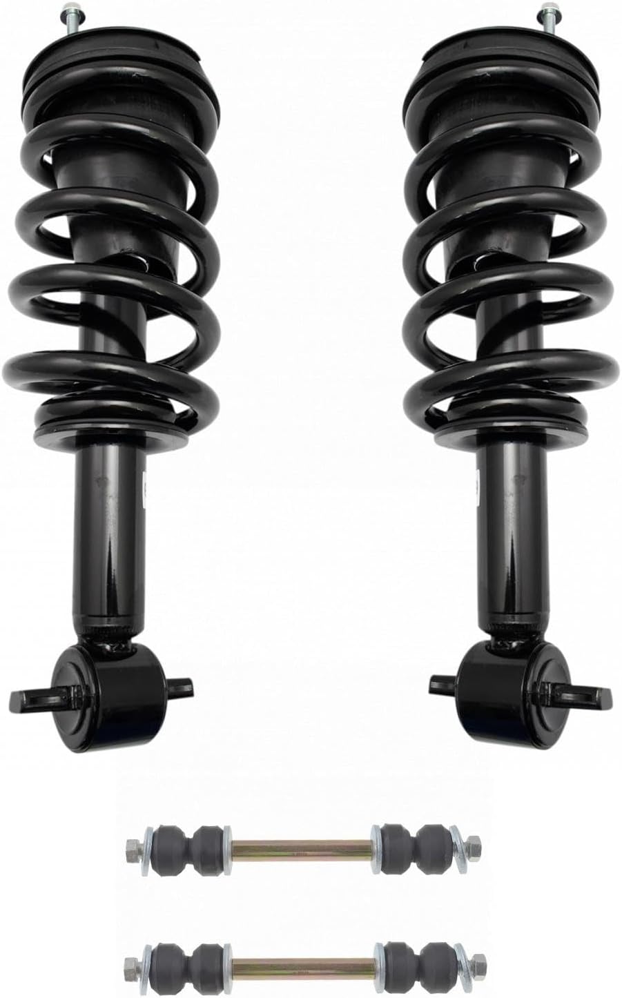 TRQ Front Suspension Kit Shock & Spring Strut Assembly Sway Bar Stabilizer Link Compatible with 2007-2013 Chevrolet Silverado 1500 GMC Sierra 1500