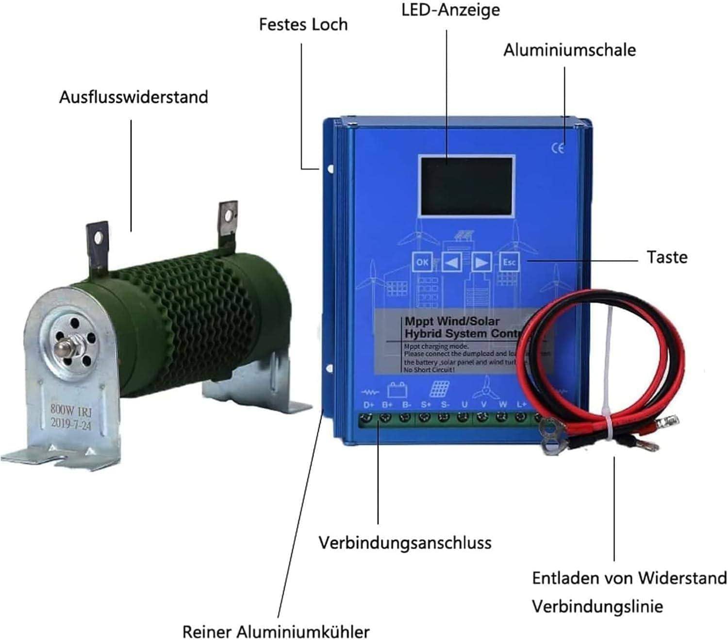 6000W-14000W Wind Solar Hybrid Charge Controller with Dump Load for max 14000W Wind Turbine Generator 14000W Solar Panel 12V 24V Battery Auto MPPT Charge Boost,6000W-8000W-48V