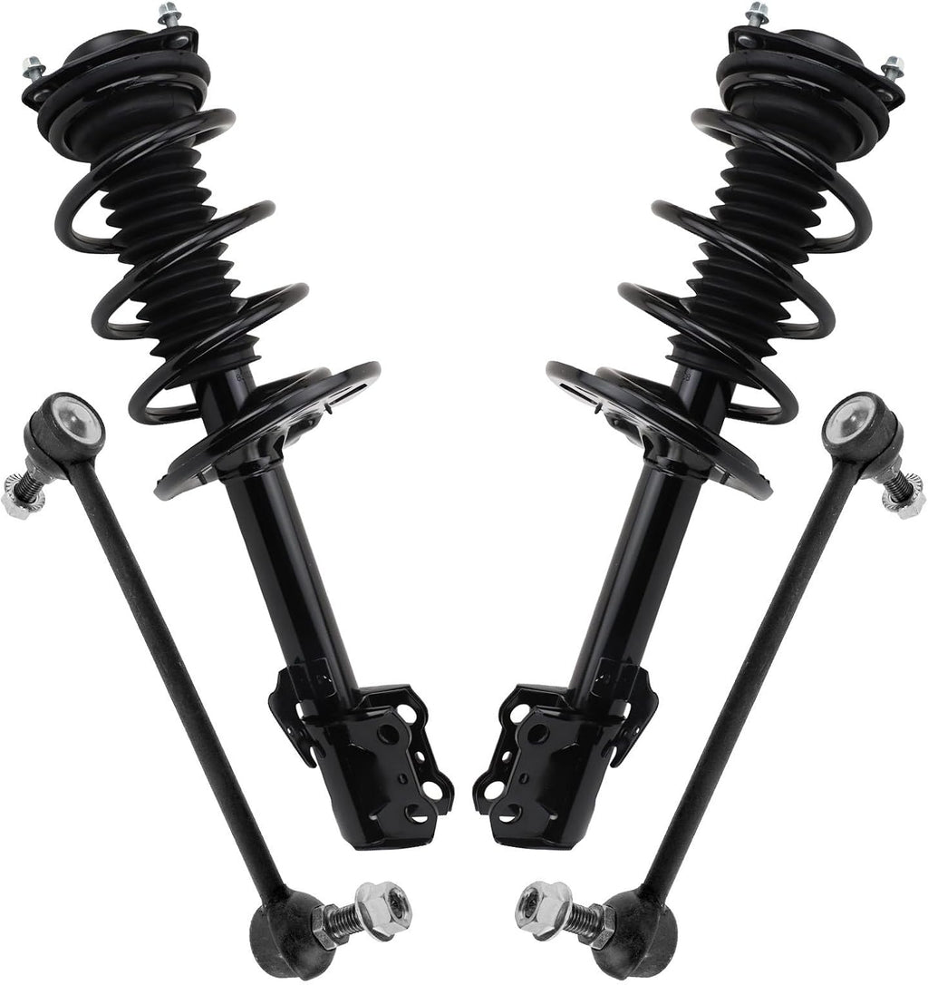 TRQ Front Suspension Kit Complete Strut & Coil Spring Assembly Sway Bar Stabilizer Link Compatible with 2016-2020 Lexus RX350 2018-2019 RX350L