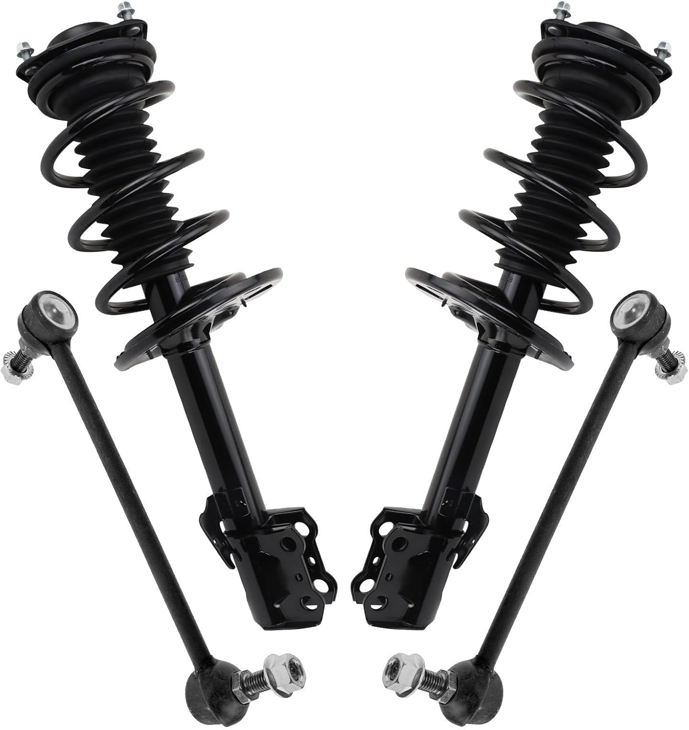 TRQ Front Suspension Kit Complete Strut & Coil Spring Assembly Sway Bar Stabilizer Link Compatible with 2016-2020 Lexus RX350 2018-2019 RX350L