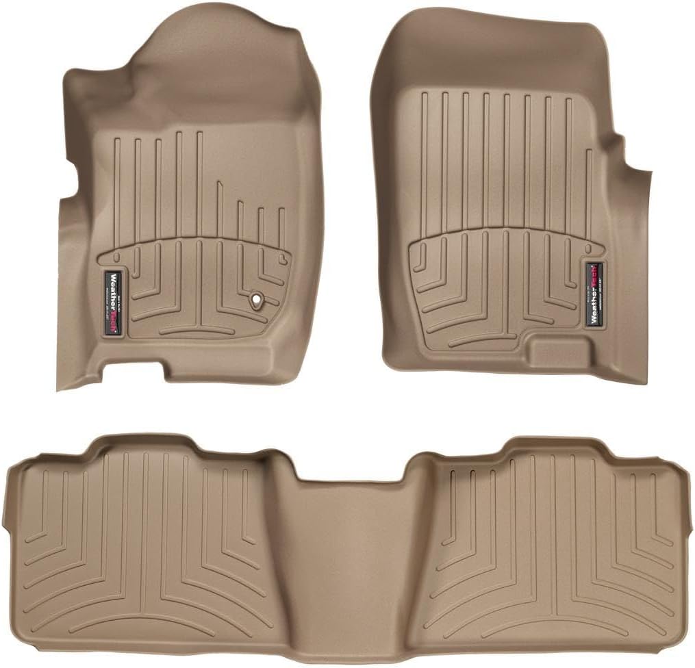 WeatherTech Custom Fit FloorLiners for Ford Explorer, Explorer, Mountaineer - 1st & 2nd Row (45043-1-2), Tan