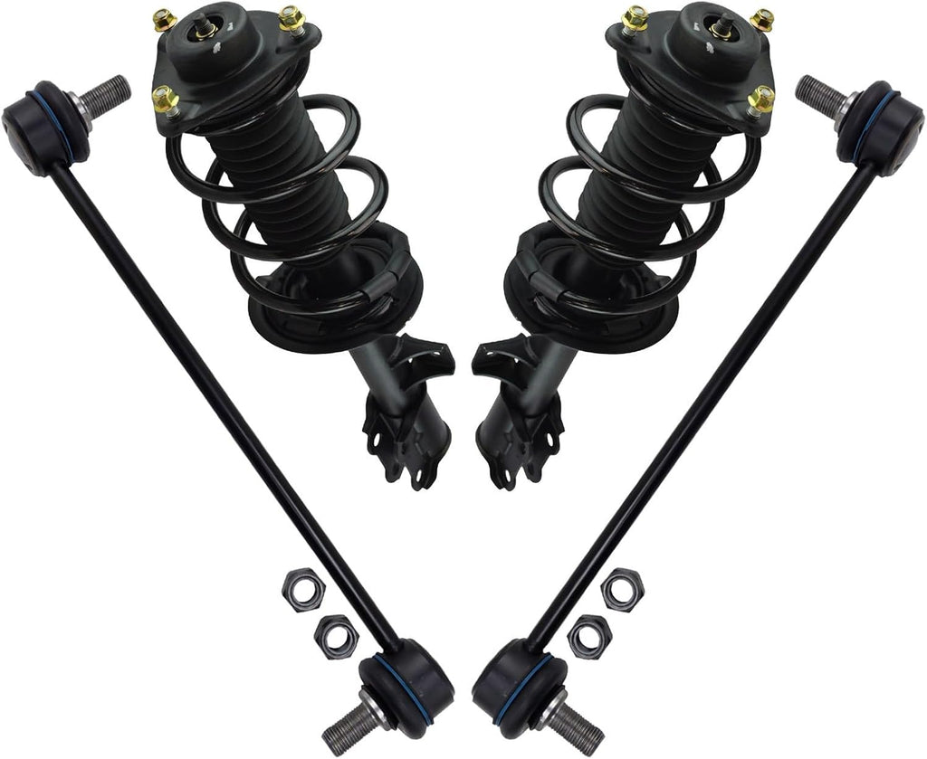 TRQ Front Suspension Kit Complete Strut & Coil Spring Assembly Sway Bar Stabilizer Link Compatible with 2014-2015 Hyundai Tucson 2014-2016 Kia Sportage
