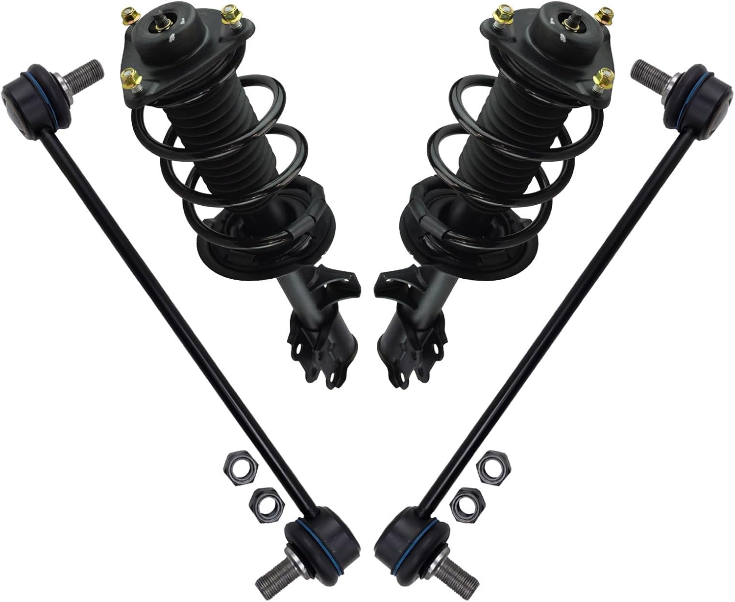 TRQ Front Suspension Kit Complete Strut & Coil Spring Assembly Sway Bar Stabilizer Link Compatible with 2014-2015 Hyundai Tucson 2014-2016 Kia Sportage