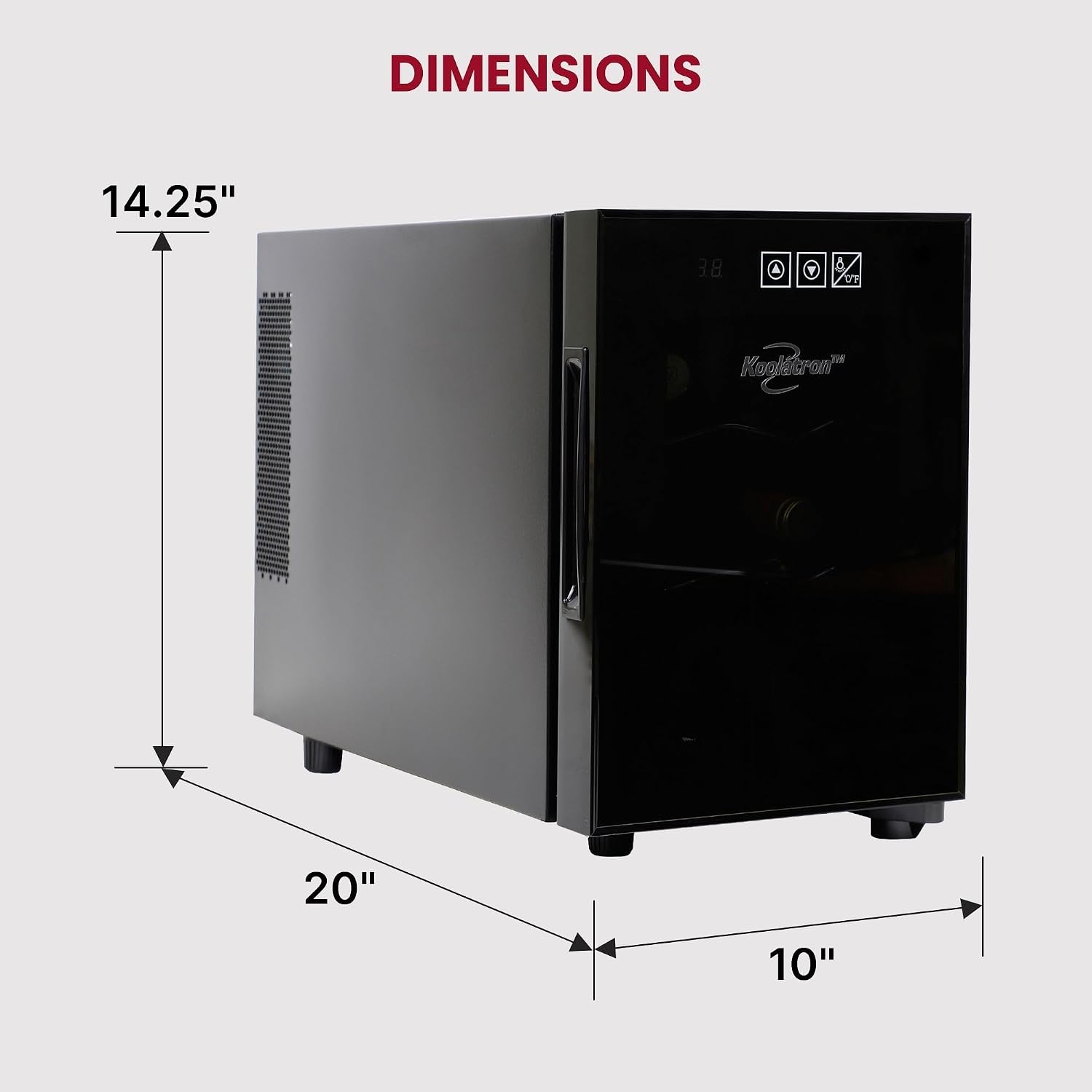 Koolatron 6 Bottle Wine Fridge – Freestanding Wine Cooler with Glass Door, 0.6 cu ft (16 L) Beverage Can Refrigerator, Digital Temperature Control, Ideal for White, Red & Sparkling Wine, Champagne