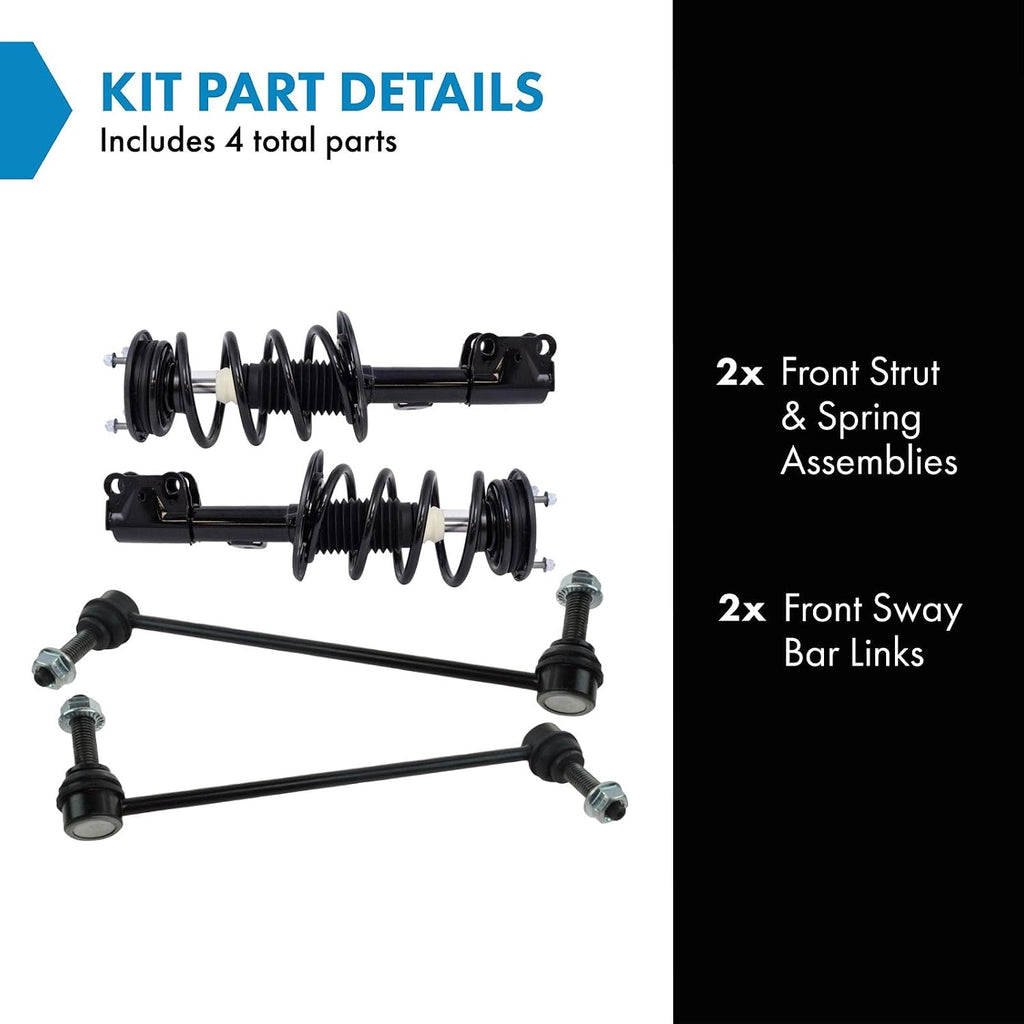 TRQ Front Suspension Kit Complete Strut & Coil Spring Assembly Sway Bar Stabilizer Link Compatible with 2013-2019 Ford Police Interceptor Sedan 2014-2018 Special Service Police Sedan Taurus
