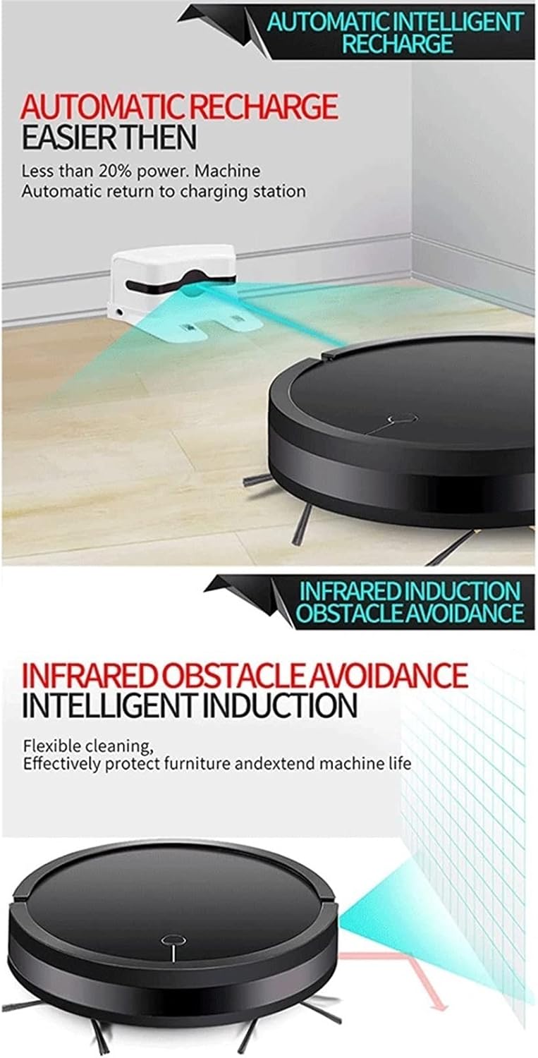 Robot Vacuum Cleaner, Super-Thin, 2000Pa Suction, Boundary Strips Included, Quiet, Self-Charging Robotic Vacuum Cleaner, Cleans Hard Floors to Medium-Pile Carpets