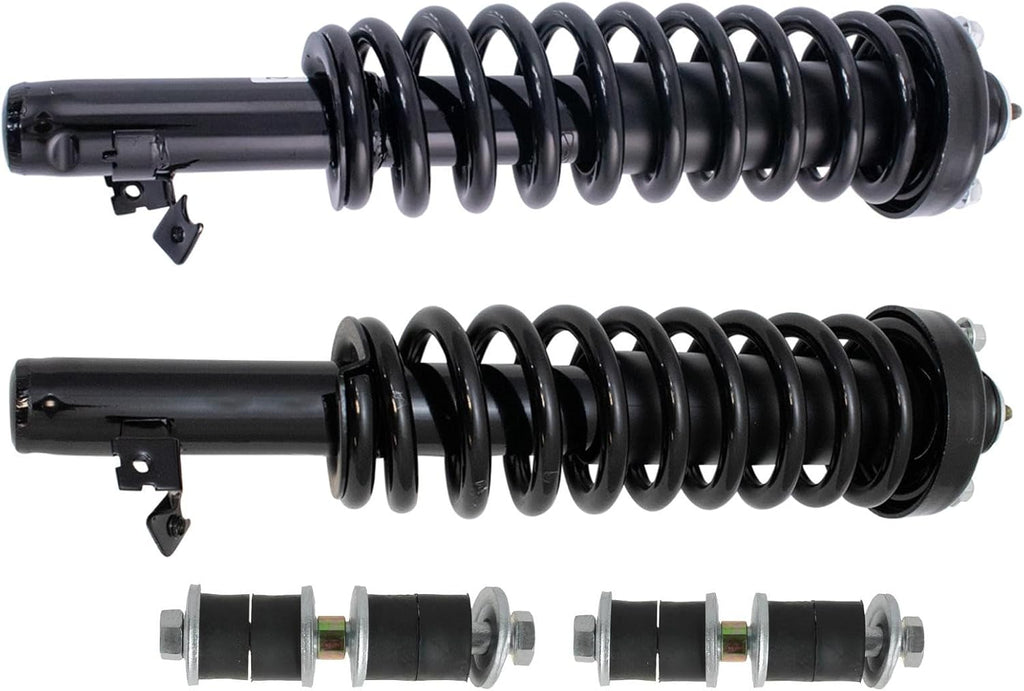 TRQ Front Suspension Kit Complete Strut & Coil Spring Assembly Sway Bar Stabilizer Link Compatible with 1994-2001 Acura Integra 1992-1995 Honda Civic 1993-1997 Civic del Sol