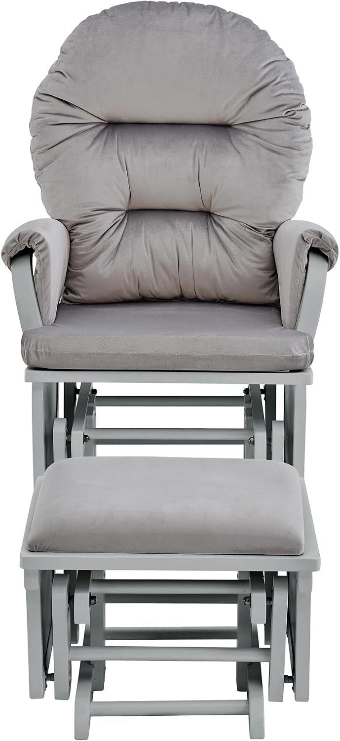 Suite Bebe Madison Glider Rocker and Ottoman, Grey and Light Grey