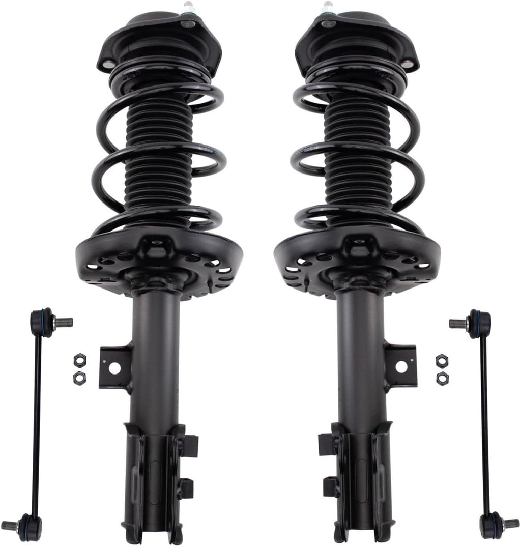 TRQ Front Suspension Kit Complete Strut & Coil Spring Assembly Sway Bar Stabilizer Link Compatible with 2013-2017 Hyundai Veloster
