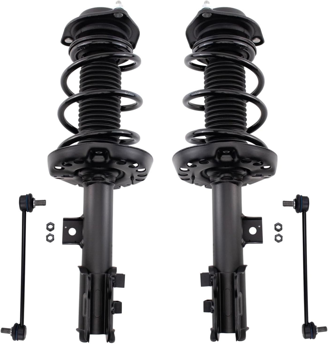 TRQ Front Suspension Kit Complete Strut & Coil Spring Assembly Sway Bar Stabilizer Link Compatible with 2013-2017 Hyundai Veloster