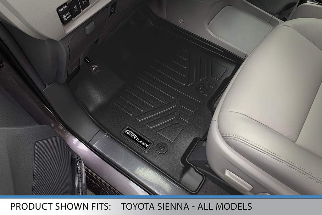SMARTLINER Custom Fit Floor Mats 3 Row Liner Set Compatible with 2013-2020 Toyota Sienna