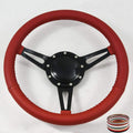 15' Classic Wrapped Steering Wheel 9 bolt with Horn Button-Burgundy
