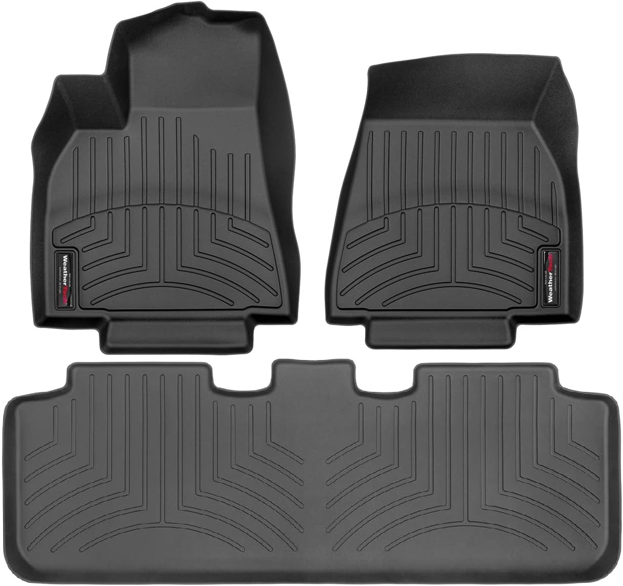 WeatherTech Custom Fit FloorLiners for Tesla Model Y, Model Y, 1st & 2nd Row (4416491-4415972), Black