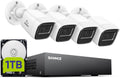 SANNCE 8CH 1080P Security Camera System DVR and 4x2.0MP Indoor Outdoor IP66 Weatherproof Bullet CCTV Cameras with IR 100ft Night Vision LEDs, Easy Remote Access,Home Surveillance System（1TB HDD）
