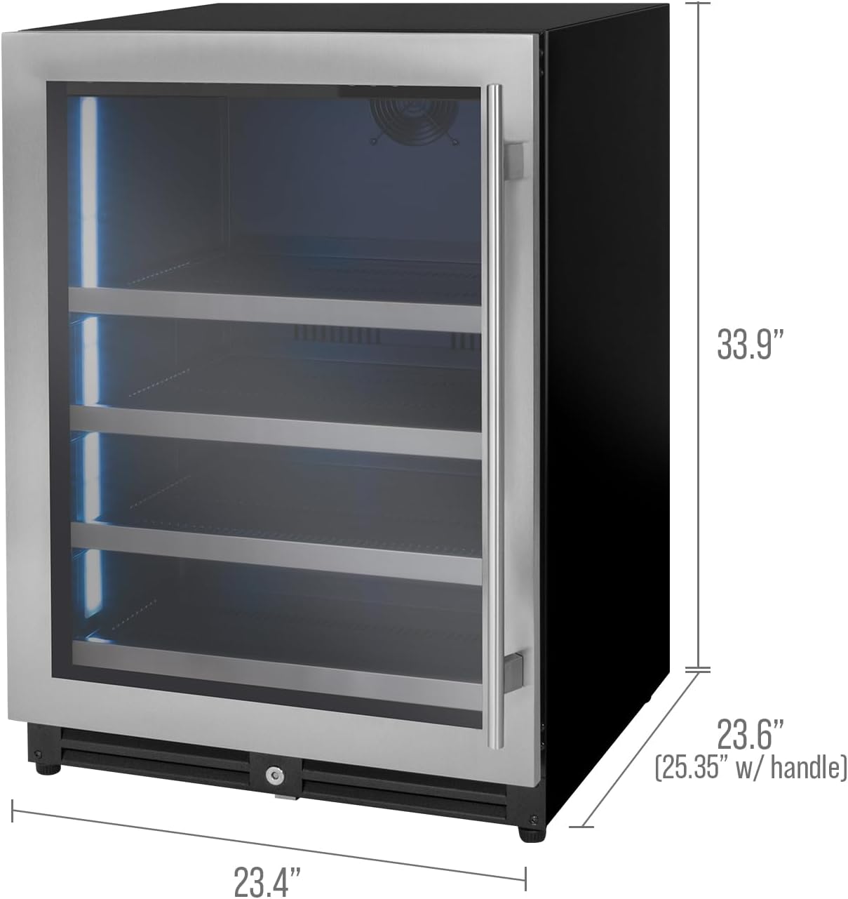 Kegco 24' Wide Stainless Steel Left Hinge Beverage Center VSBC-24LSL