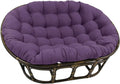 International Caravan Bali Rattan Double Papasan Chair with Twill Cushion Grape