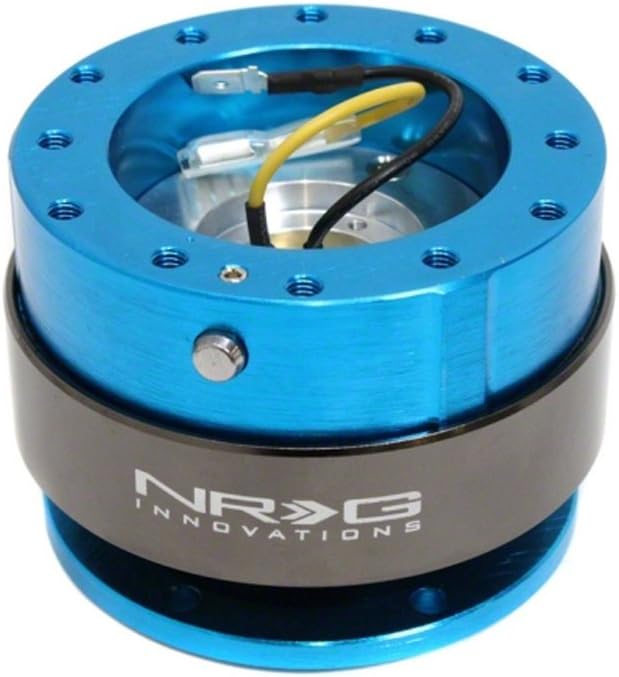 NRG Innovations Gen 2.0 Steering Wheel Quick Release Adapter 6-HOLE with Mounting Bolts (New Blue Body/Titanium Chrome Ring), NRG-SRK-200NB