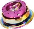 NRG Innovations NRG-SRK-280PP-MC GEN 2.8 Steering Wheel Quick Release Adapter, 6-Hole & 6x70 and 6x74mm Bolt Patterns Purple Body/Neo Chrome Ring
