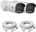 ZOSI 2PK C186 4K Add on PoE Security Camera with Ethernet Cables,True Color Night Vision,8MP Outdoor Indoor,Person/Vehicle Detection,2-Way Audio,Spotlight Siren,Only Compatible 4K PoE NVR