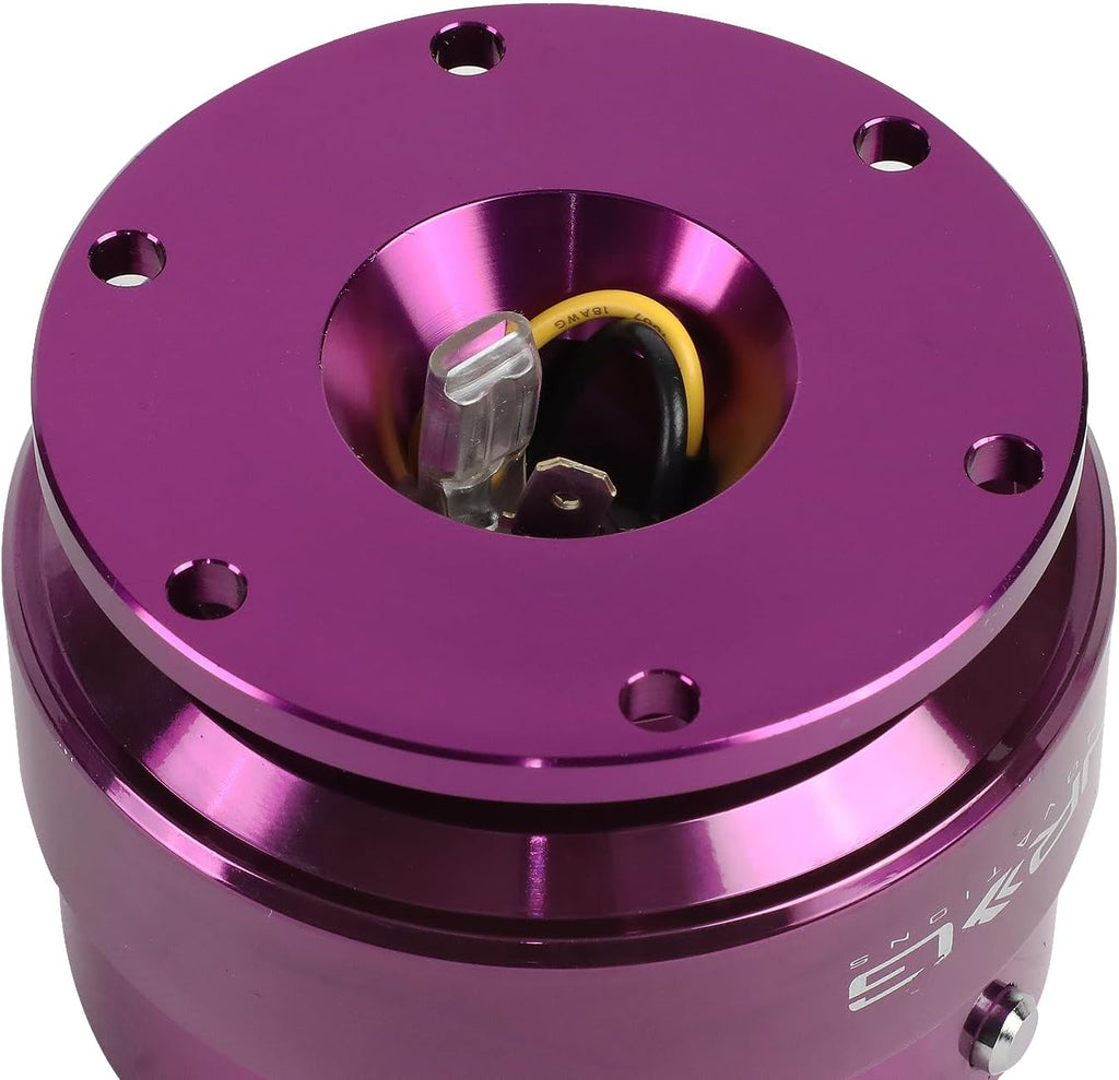 NRG Innovations NRG-SRK-200PPPP Gen 2.0 Steering Wheel Quick Release Adapter 6-HOLE with Mounting Bolts (Purple Body/Purple Ring) 6-Hole Design