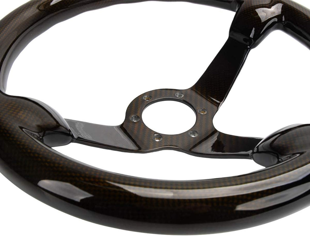 Carbon Fiber Racing Quick Release Steering Wheel 14'' inch 350mm Diameter 6 Bolts
