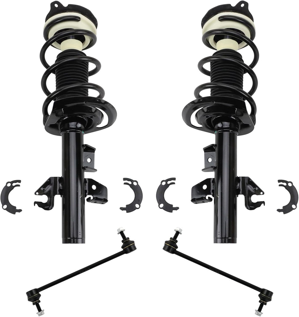 TRQ Front Suspension Kit Complete Strut & Coil Spring Assembly Sway Bar Stabilizer Link Compatible with 2015-2017 Chrysler 200