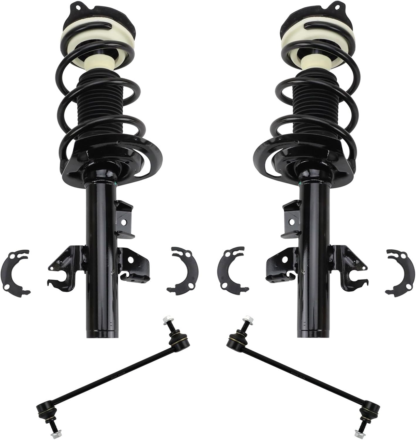 TRQ Front Suspension Kit Complete Strut & Coil Spring Assembly Sway Bar Stabilizer Link Compatible with 2015-2017 Chrysler 200