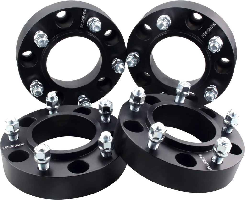 4pc Forged 5x150 Hubcentric Wheel Spacers 1.5 Inch 14x1.5 Studs 110mm Hub | Compatible with Toyota 5 Lug for 2007-2021 Tundra, 1998-2021 Land Cruiser, 2008-2022 Sequoia, 2008-2021 LX 570