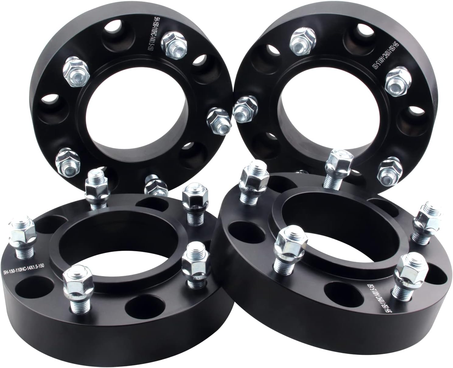 4pc Forged 5x150 Hubcentric Wheel Spacers 1.5 Inch 14x1.5 Studs 110mm Hub | Compatible with Toyota 5 Lug for 2007-2021 Tundra, 1998-2021 Land Cruiser, 2008-2022 Sequoia, 2008-2021 LX 570