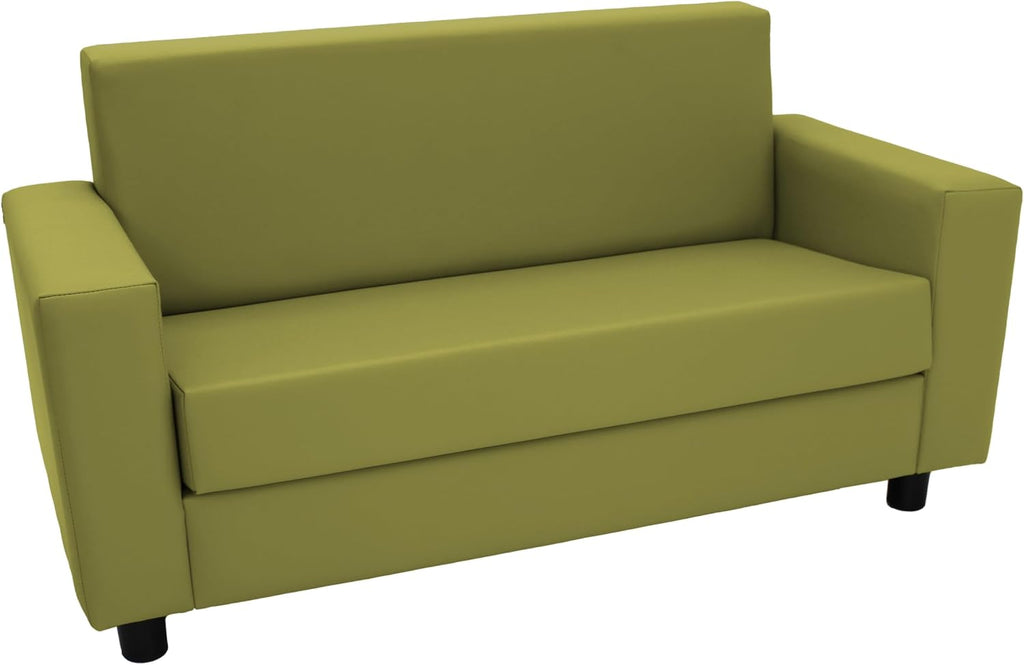 Factory Direct Partners SoftScape Inspired Playtime Classic Reading Sofa, Children's Commercial-Grade Upholstered Furniture for Home, Daycare, Preschool, Library Modern Design - Fern Green, 14473-FG