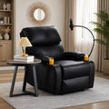 Recliner Chair, Oversized Reclining Chair with Phone Holder & 2 Cup Holders, Leather Wide Rocker Chair for Adults, Single Reclining Sofa Recliner for Living Room, Office, Theater Seating
