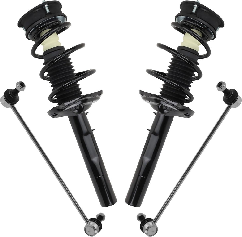 TRQ Front Suspension Kit Complete Strut & Coil Spring Assembly Sway Bar Stabilizer Link Compatible with 2015-2016 Audi A3 2015-2019 A3 Quattro Volkswagen Golf