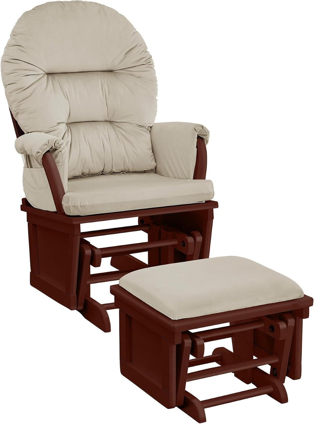 Suite Bebe Glider with Ottoman, Madison, Espresso and Beige - Quick Ship