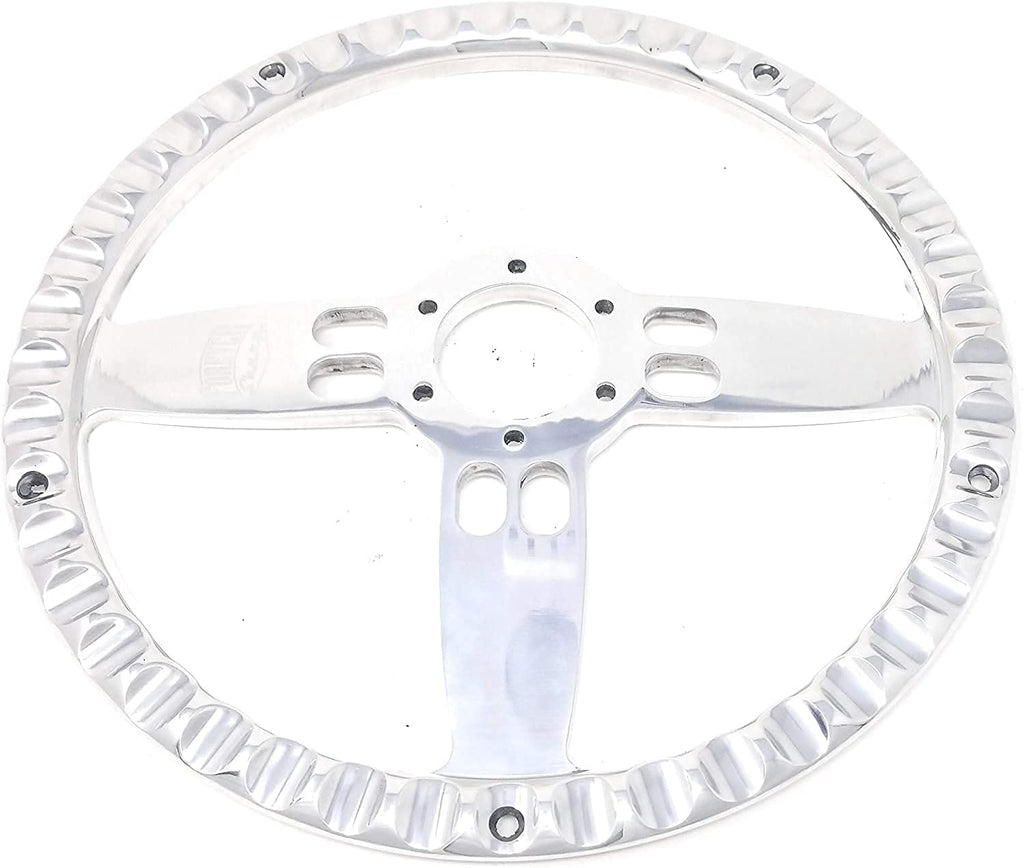 Real Wood & Chrome Steering Wheel Kit Compatible with Chevy Gm 95-01 Set Engraved Horn GMC TRUCK