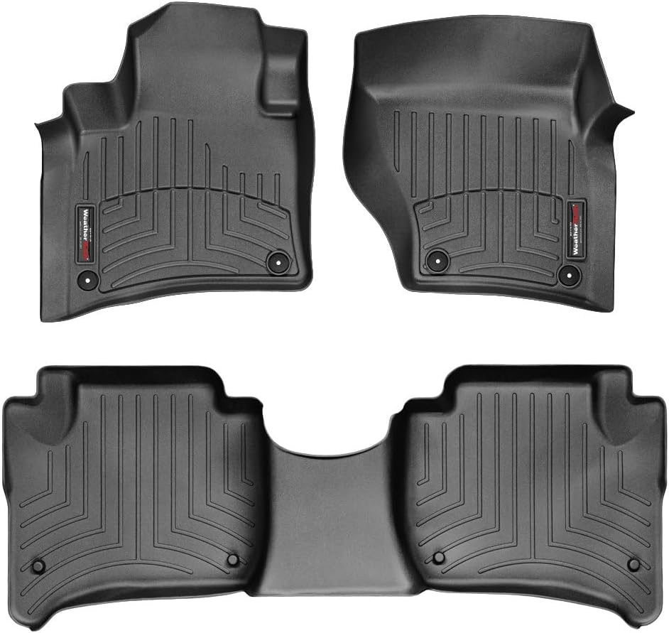 WeatherTech Custom Fit FloorLiners for VW Touareg, Cayenne®, Touareg - 1st & 2nd Row (44333-1-2), Black