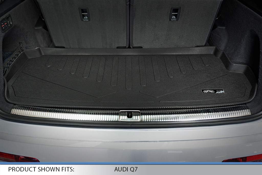 MAXLINER Custom Fit Floor Mats 3 Rows and Cargo Liner Behind 3rd Row Set Compatible with 2017-2025 Audi Q7 / SQ7