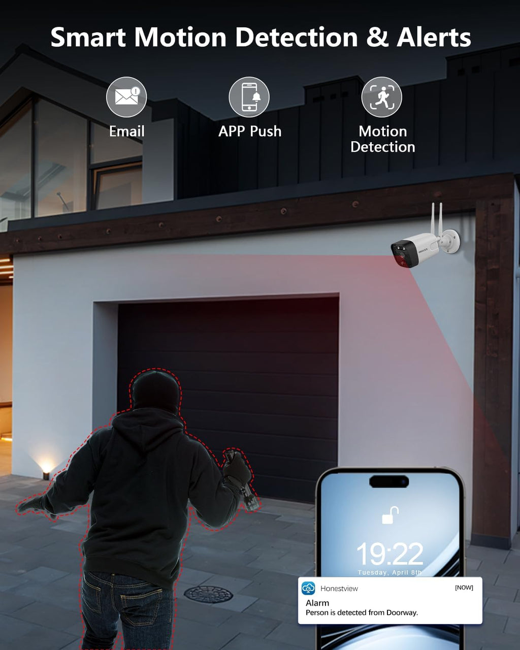 (2026 New) 5MP Wireless Security Camera System, 2-Cam WiFi Home Security System with Built-in 64GB TF Card, 2.4/5.8GHz Dual Band, Dual Antennas 55% Longer Range, 130° Wide Angle, IP66