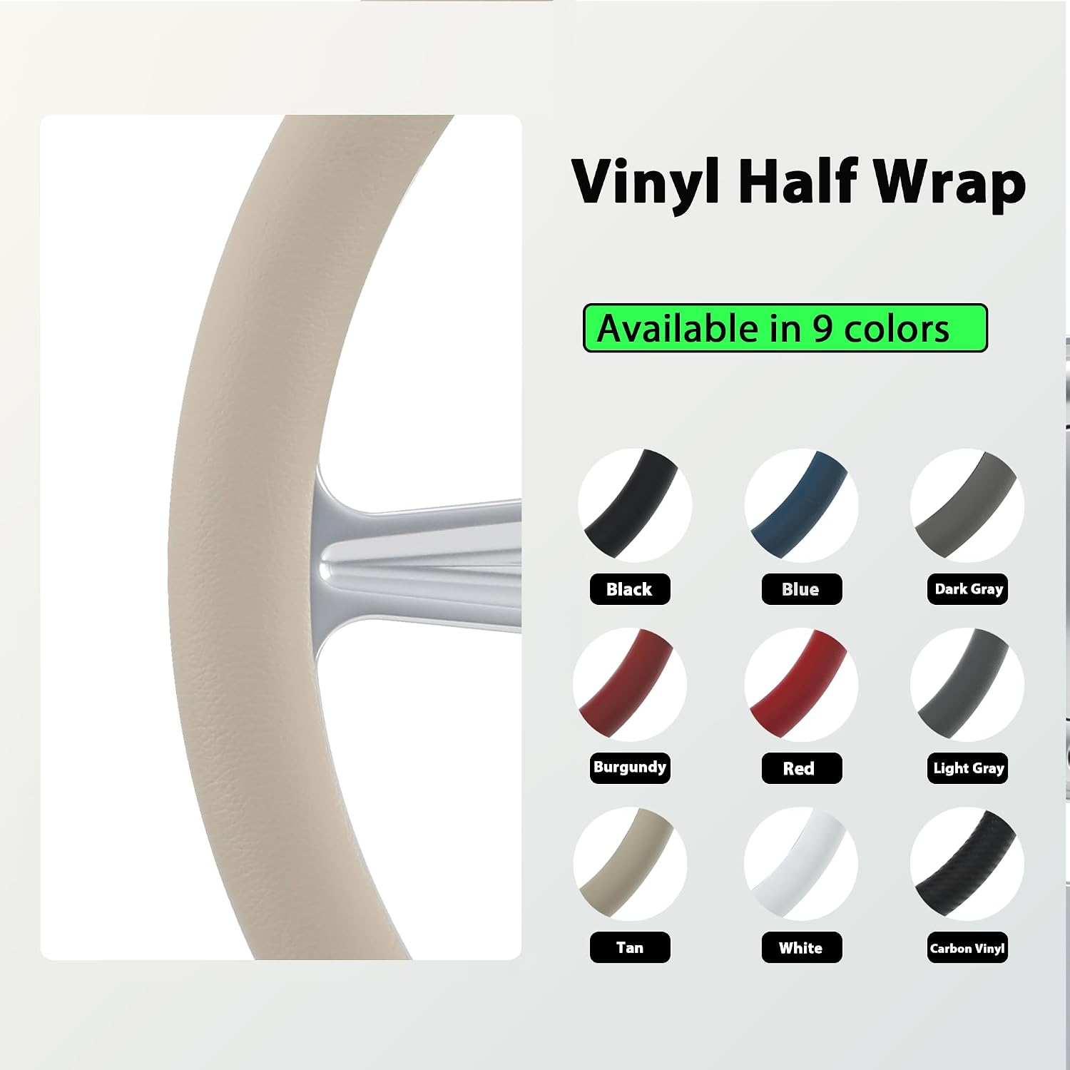 14' Satin Billet Steering Wheel with Half Wrap and Horn Button (Tan)