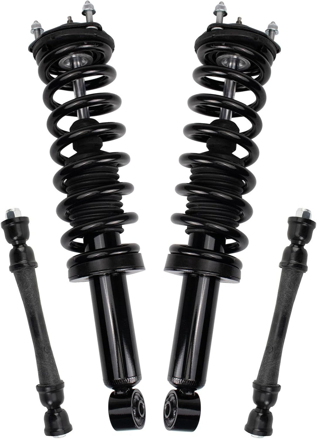 TRQ Front Suspension Kit Shock & Spring Strut Assembly Sway Bar Stabilizer Link Compatible with 2015-2022 Chevrolet Colorado GMC Canyon Rear Wheel Drive RWD