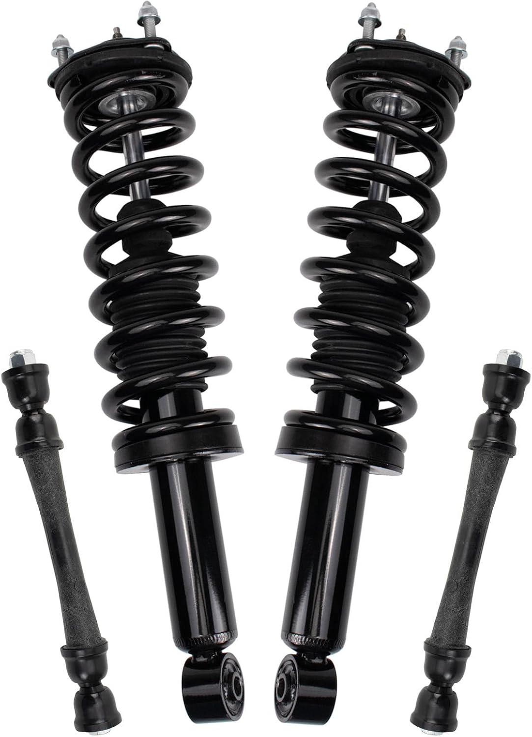 TRQ Front Suspension Kit Shock & Spring Strut Assembly Sway Bar Stabilizer Link Compatible with 2015-2022 Chevrolet Colorado GMC Canyon Rear Wheel Drive RWD