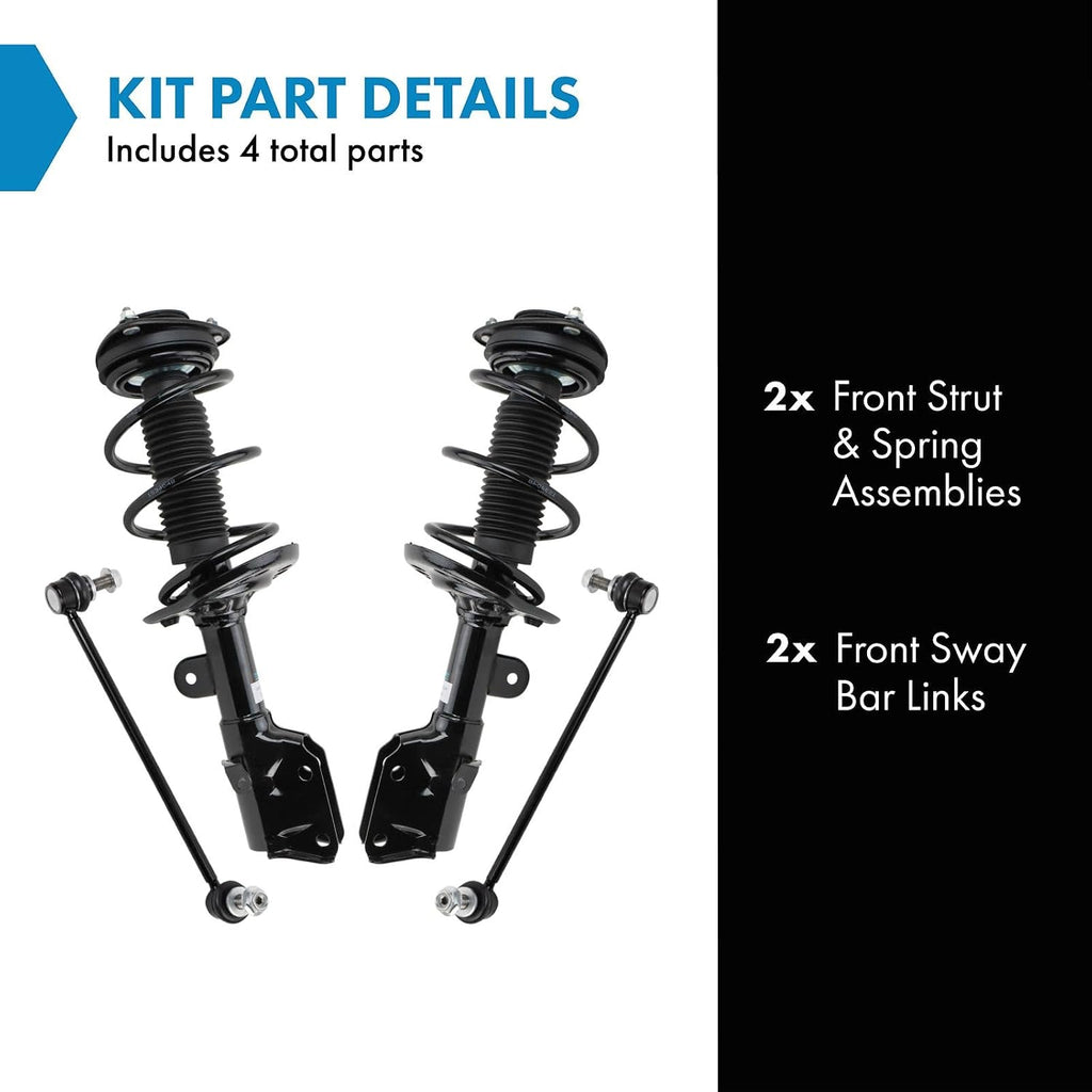 TRQ Front Suspension Kit Complete Strut & Coil Spring Assembly Sway Bar Stabilizer Link Compatible with 2018-2020 Subaru Crosstrek