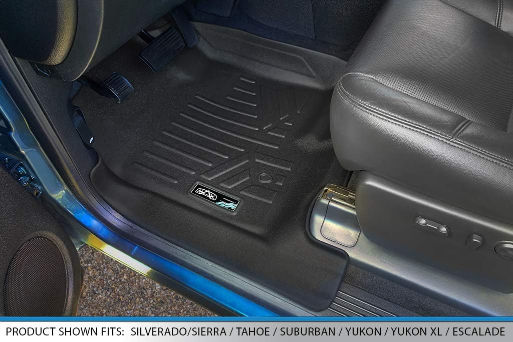 MAXLINER Floor Mats 2 Row Liner Set Compatible with 2007-2013 Chevrolet Silverado 1500